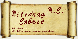 Milidrag Čabrić vizit kartica